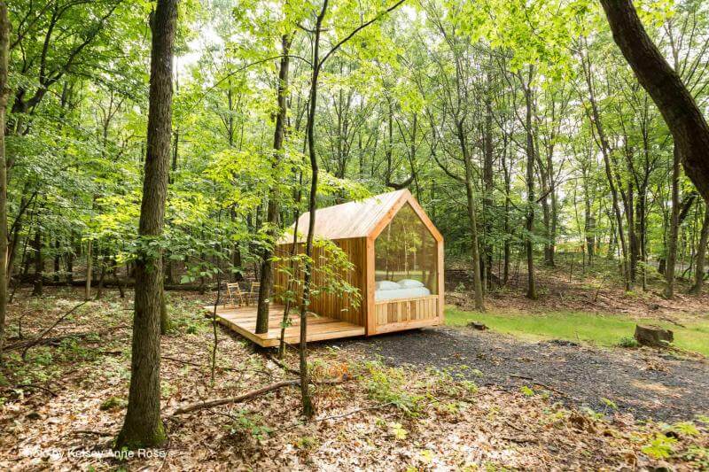 lushna petite glamping cabin wooden eco tiny house